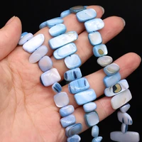 hot sale natural shell irregular rectangle sky blue beaded diy for bracelet necklace making jewelry accessories 8x15 10x20mm80cm