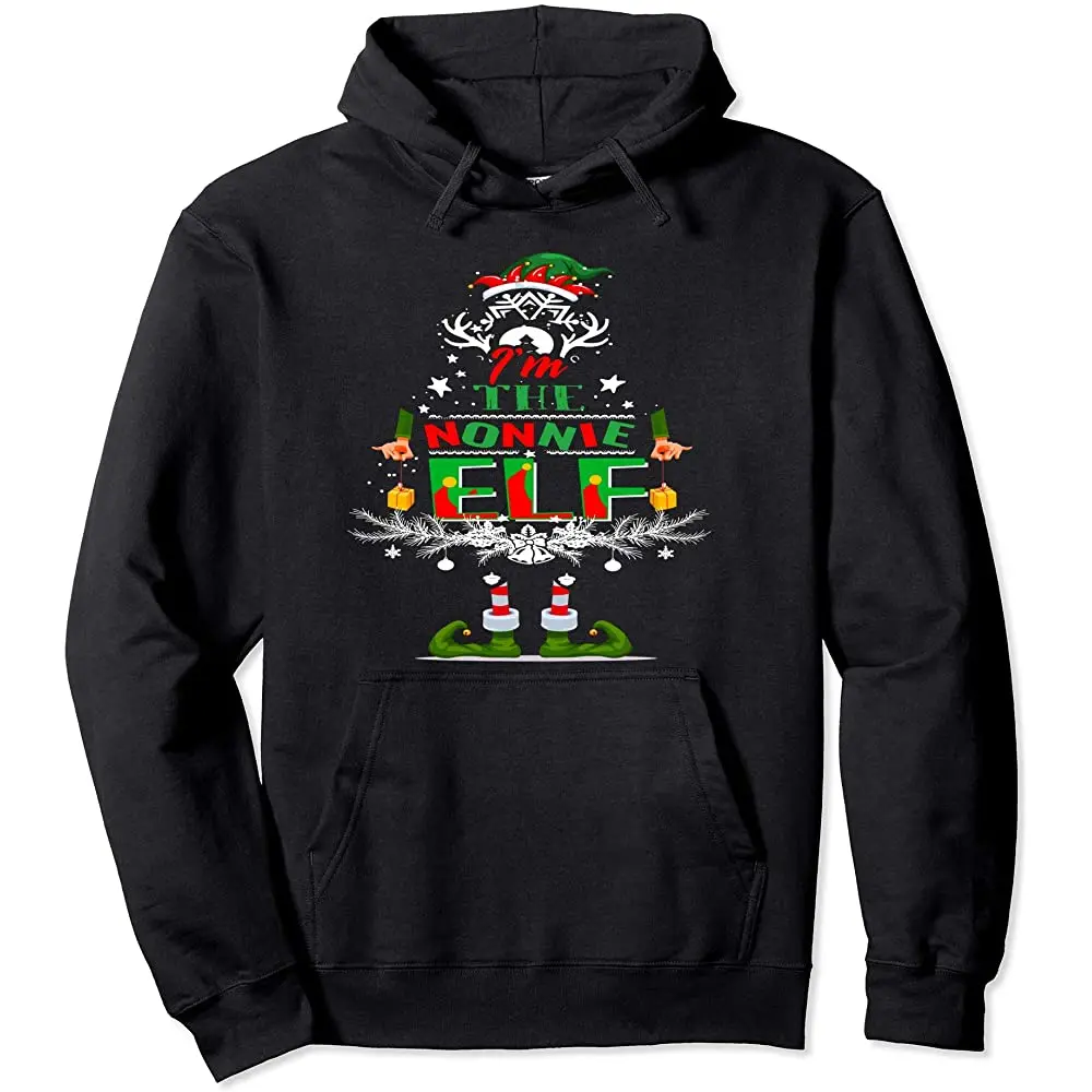 

Праздник 365 Рождество смешной I'm The Nonnie Elf Tee семейный пуловер с капюшоном