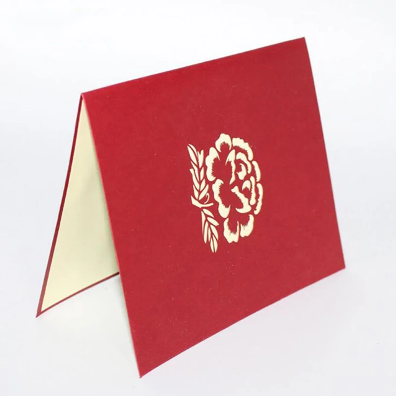 3D Pop UP Cards Gifts Flower Greeting Luoyang Peony Party Invitation Postcards With Envelope Baby Shower Gift Happy Birthday | Дом и сад