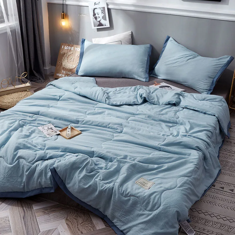 1 шт. японское мягкое летнее одеяло одноцветное для кровати покрывало