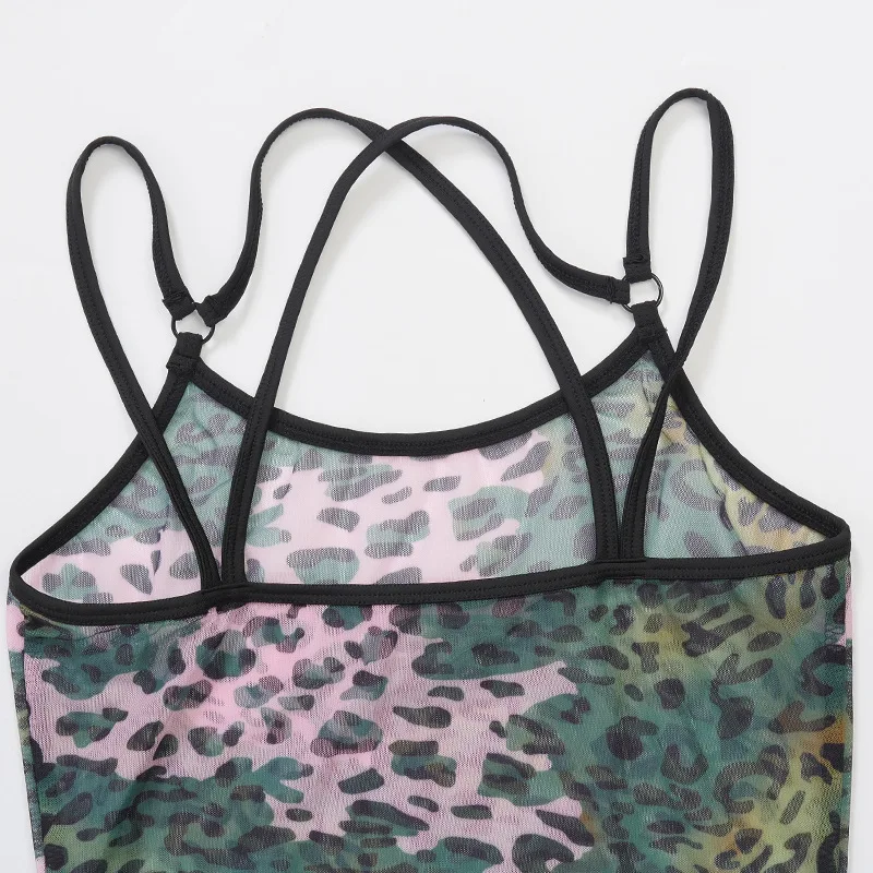 Лето 2020 Женская леопардовая юбка Прозрачная облегающая средней длины без