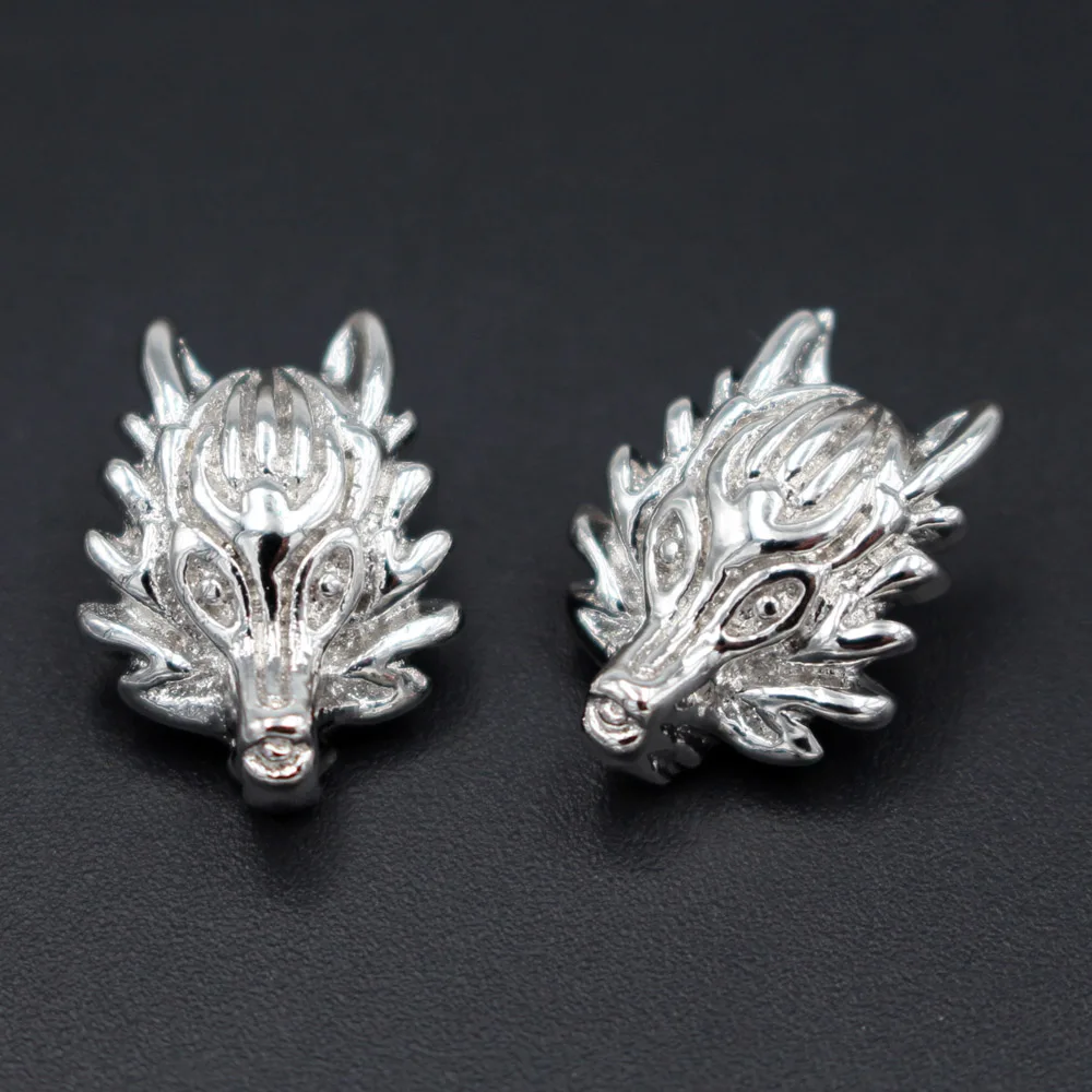 Бусины разделители в форме головы волка отверстие 3 5 мм 10 шт.|Ювелирная фурнитура