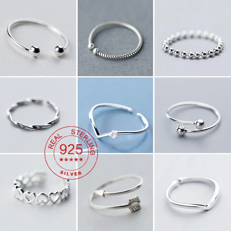 

Korean 925 Sterling Silver Fine Rings Simple Hemp Pattern Circle Geometric Personalise Fashion Party Rings Women Couple Jewelry