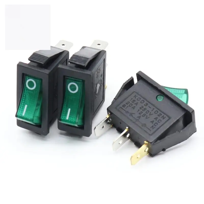 5 шт./лот зеленый светодиодный свет SPST 3PIN вкл/выкл G124 лодка кулисный переключатель