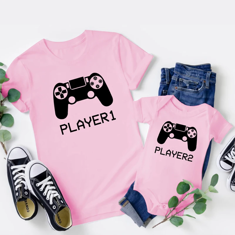 Camiseta de manga corta con estampado divertido de padre e hijo, playera de verano para pap&aacute;, Body para beb&eacute;, ropa a juego familiar, 1 ud.-1