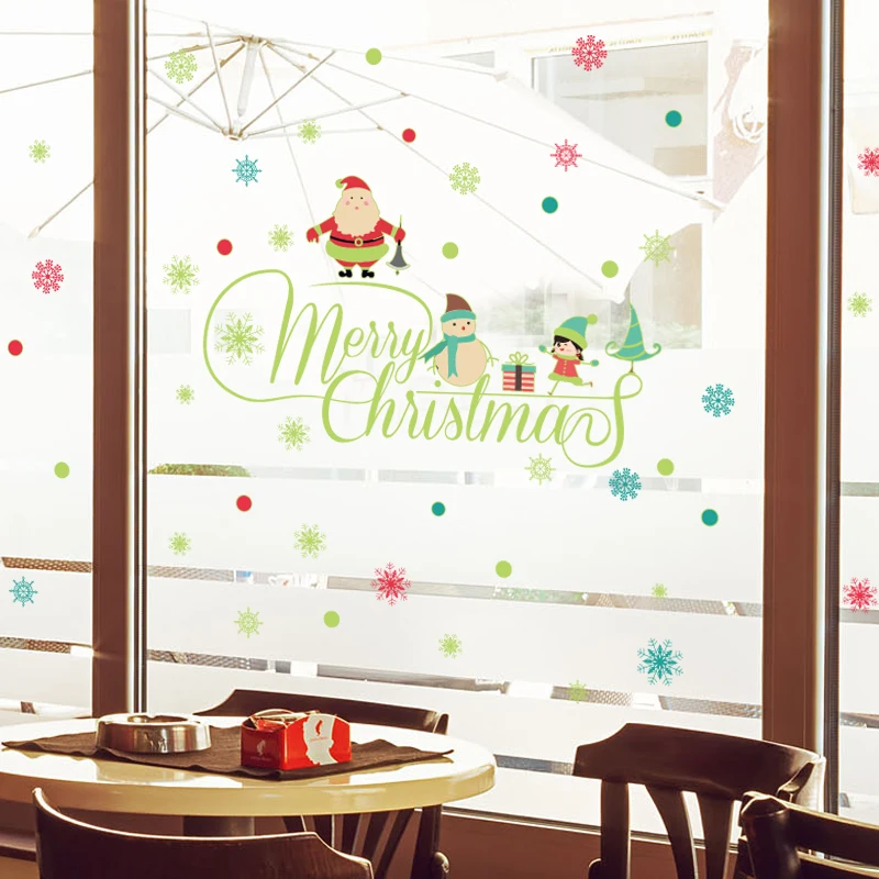 2020 рождественские светящиеся наклейки на стену для детской комнаты украшение