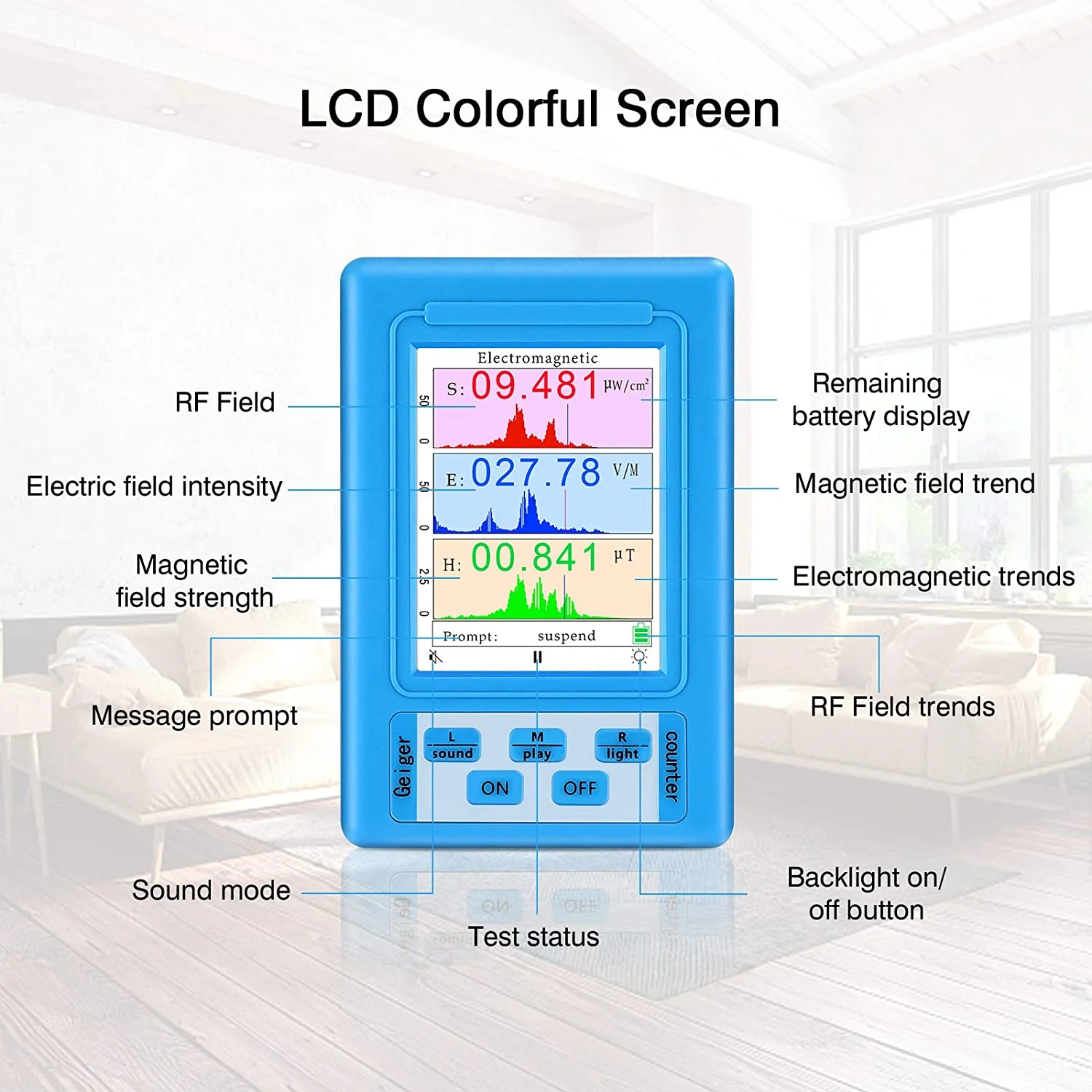 BR-9A Portable Electromagnetic Radiation Detector EMF Meter High Accuracy Professional Dosimeter Monitor Tester | Инструменты
