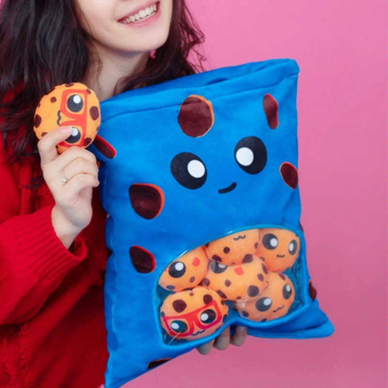 

Cute Throw Pillow Stuffed Cookies Toys Removable Fluffy Creative Gifts for Teens Girls Kids