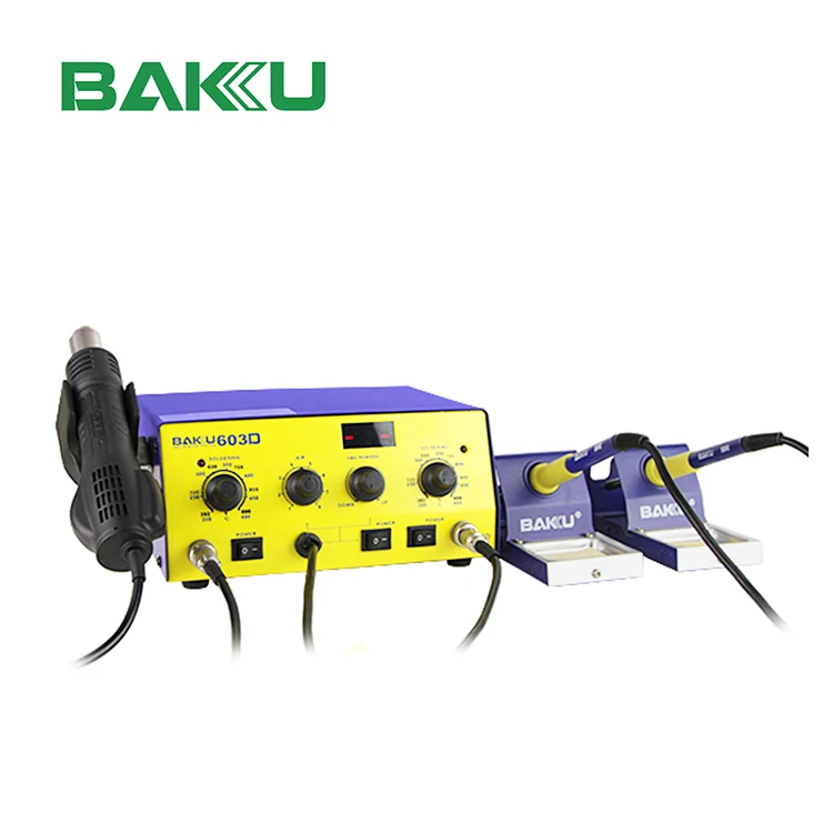 

BAKU Low Cost Led Digital Display Reball BK-603D smd Rework Station and two soldering station hot air