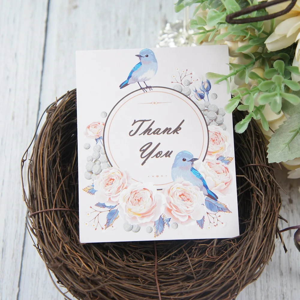 50 шт. многофункциональные Пригласительные открытки с надписью thank you bird sing | Дом и