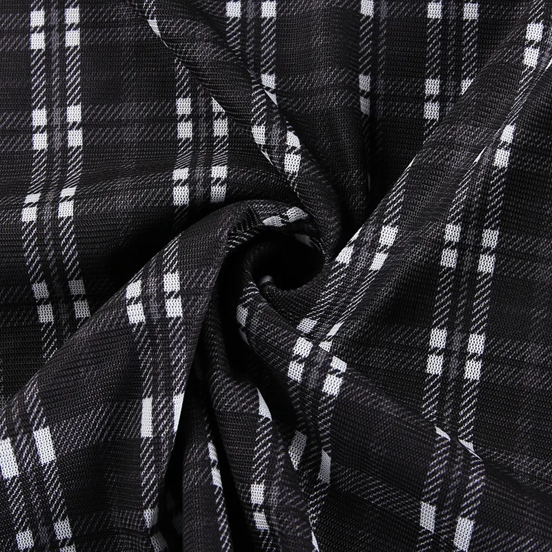 

Duena Plaid Strap Mini Dress Y2K E Girl Mesh Off Shoulder Spaghetti Sheath Black Bow Sexy Dress Autumn