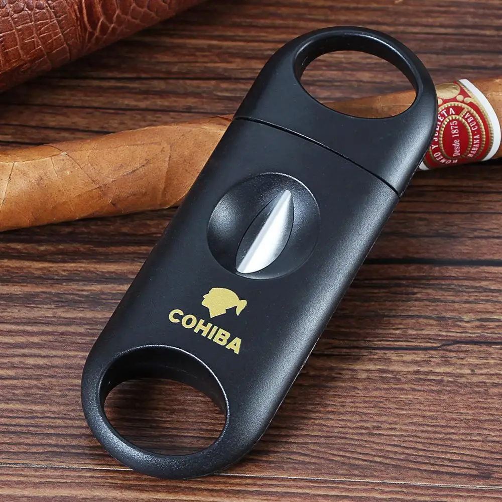 COHIBA пластиковый V образный резак из нержавеющей стали инструмент для резки сигар