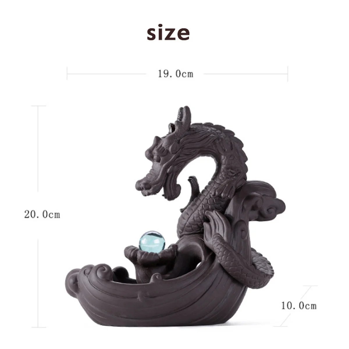 Lucky Dragon Waterfall Reflux Incense Burner Ceramic Handicraft Ornaments Supply Tea Ceremony Office Home | Дом и сад
