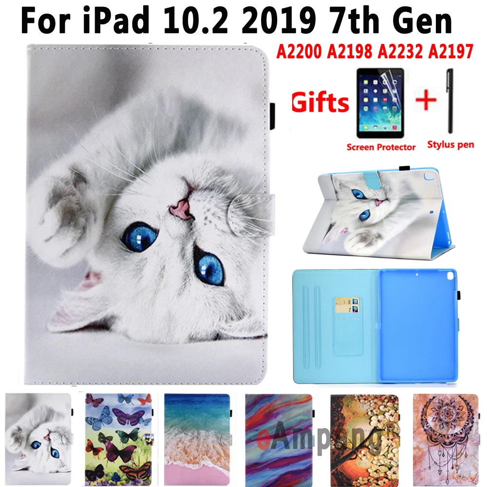 Милый чехол с кошкой для Apple iPad 10 2 2019 7 7th 8th поколение A2197 A2200 A2198 A2232 мягкий
