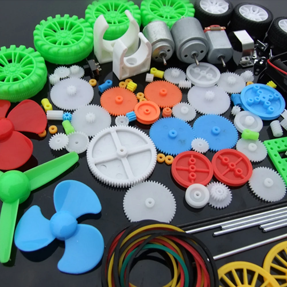 112Pcs DC Motor Kit Electric Mini &ampamp Plastic Gears Bracket Shaft Propeller For DIY Toy Car Boat Robot Scientific Experiment | Игрушки и