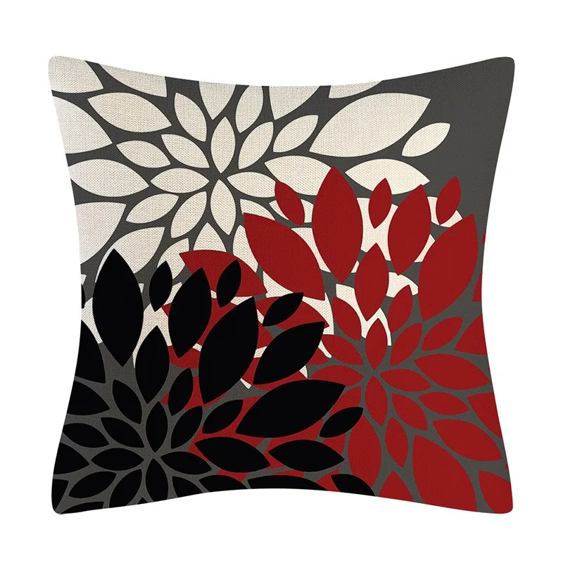 

Modern Fashion Pillowcases Abstract Red Black Pillow Case Bedroom Living Room Car Seat Sofa Soft Cushion Cover Home Decorative