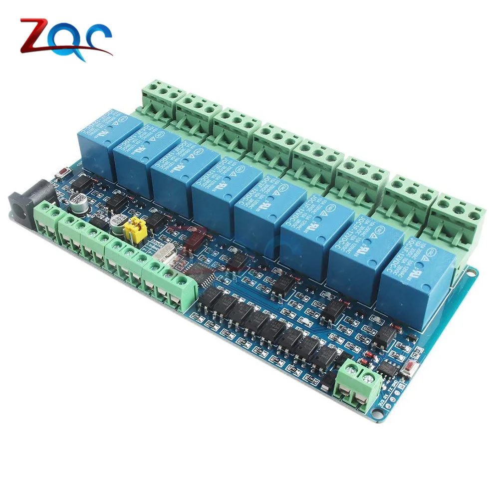 Модуль релейного переключателя Modbus Rtu 8 каналов 12 В вход/выход RS485/TTL интерфейсы