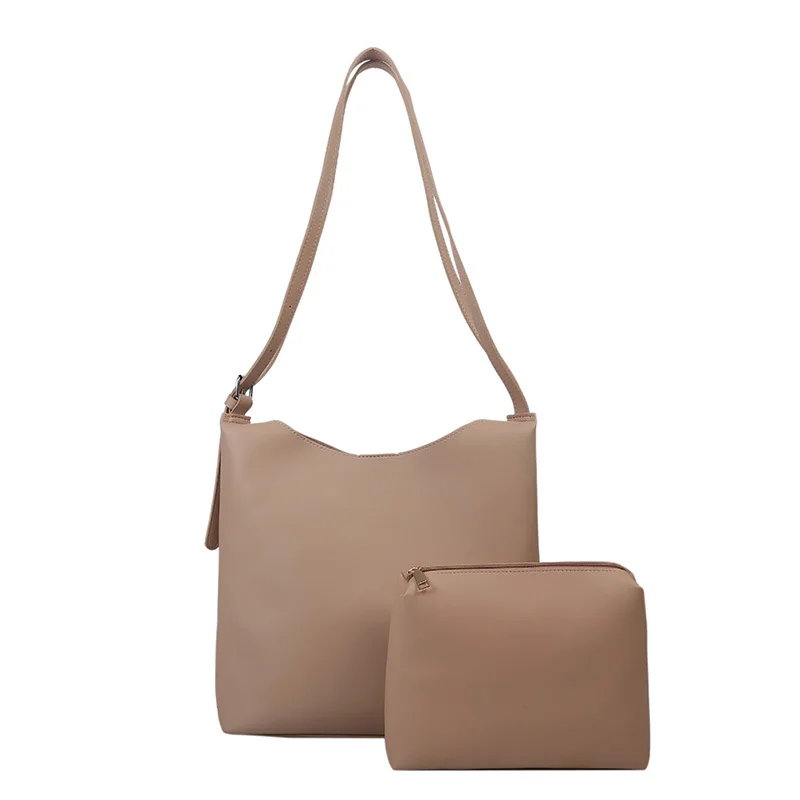 

High Capacity PU Leather Crossbody Bucket Bags For Women 2020 Luxury Handbags Simple Solid Color Travel Shoulder Bag