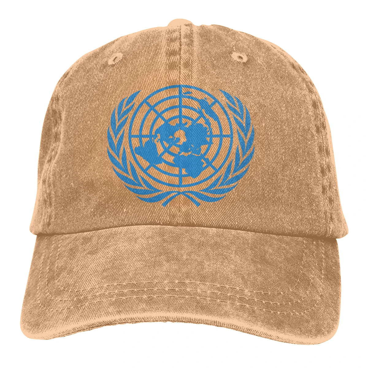 

United Nations Emblem man woman's Retro Washed Cowboy hat Trucker Hat