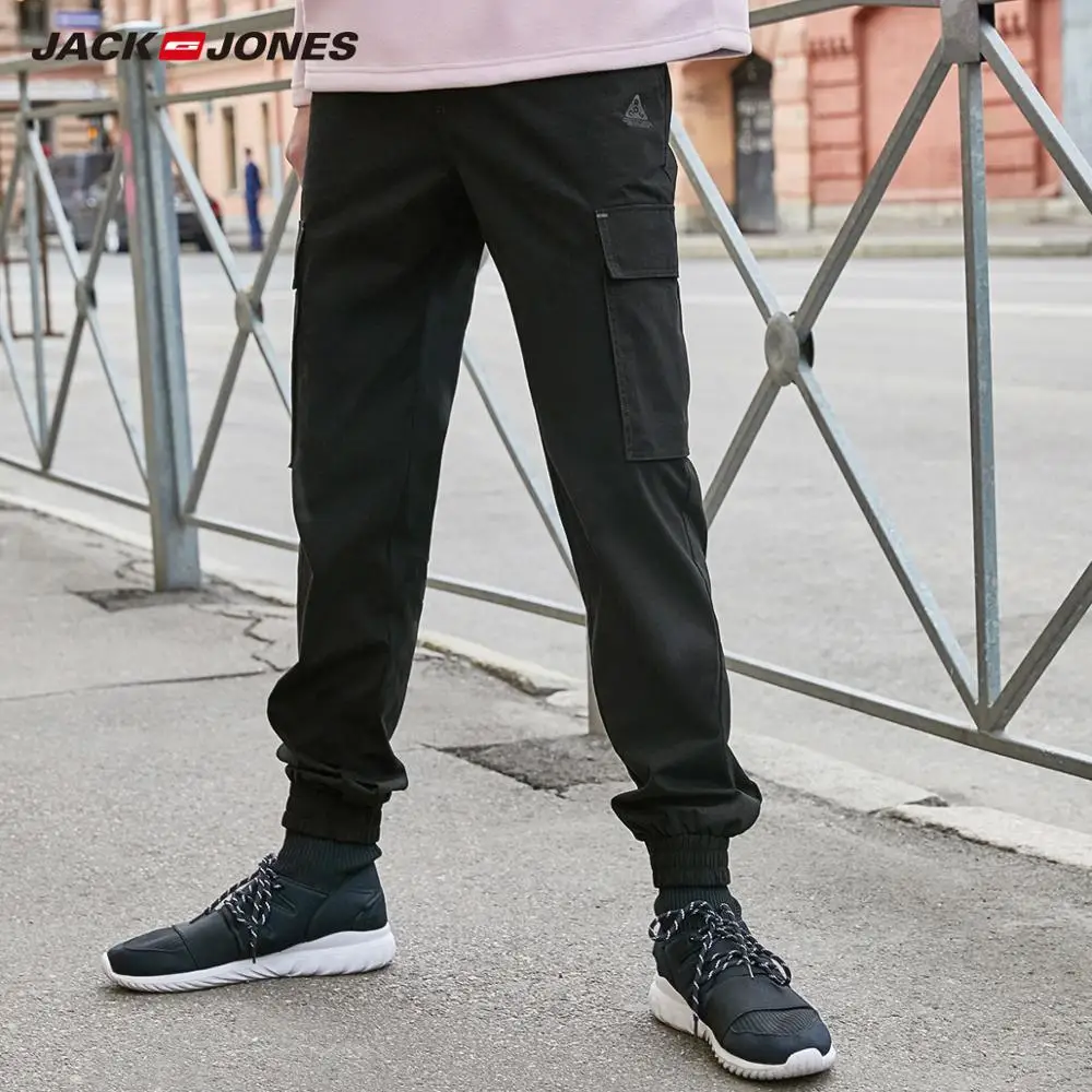 JackJones мужские Карго повседневные эластичные брюки мода хип-хоп Мужская одежда