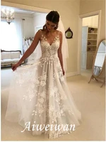 a line wedding dresses v neck court train lace regular straps formal casual beach with 2021