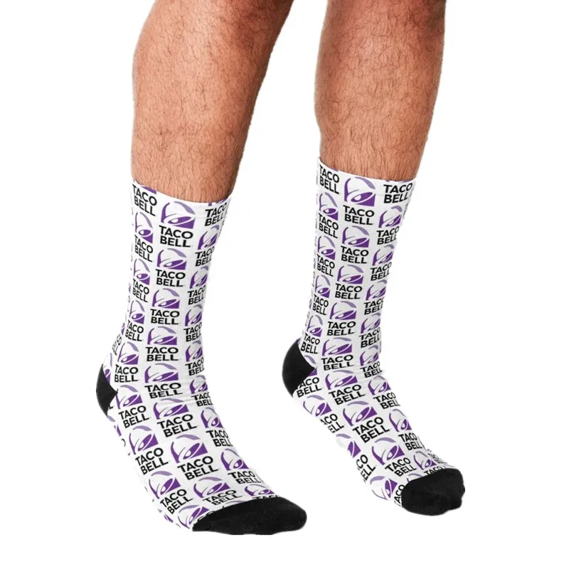 Забавные Мужские Носки с рисунком Тако Белла мужские счастливые носки синим