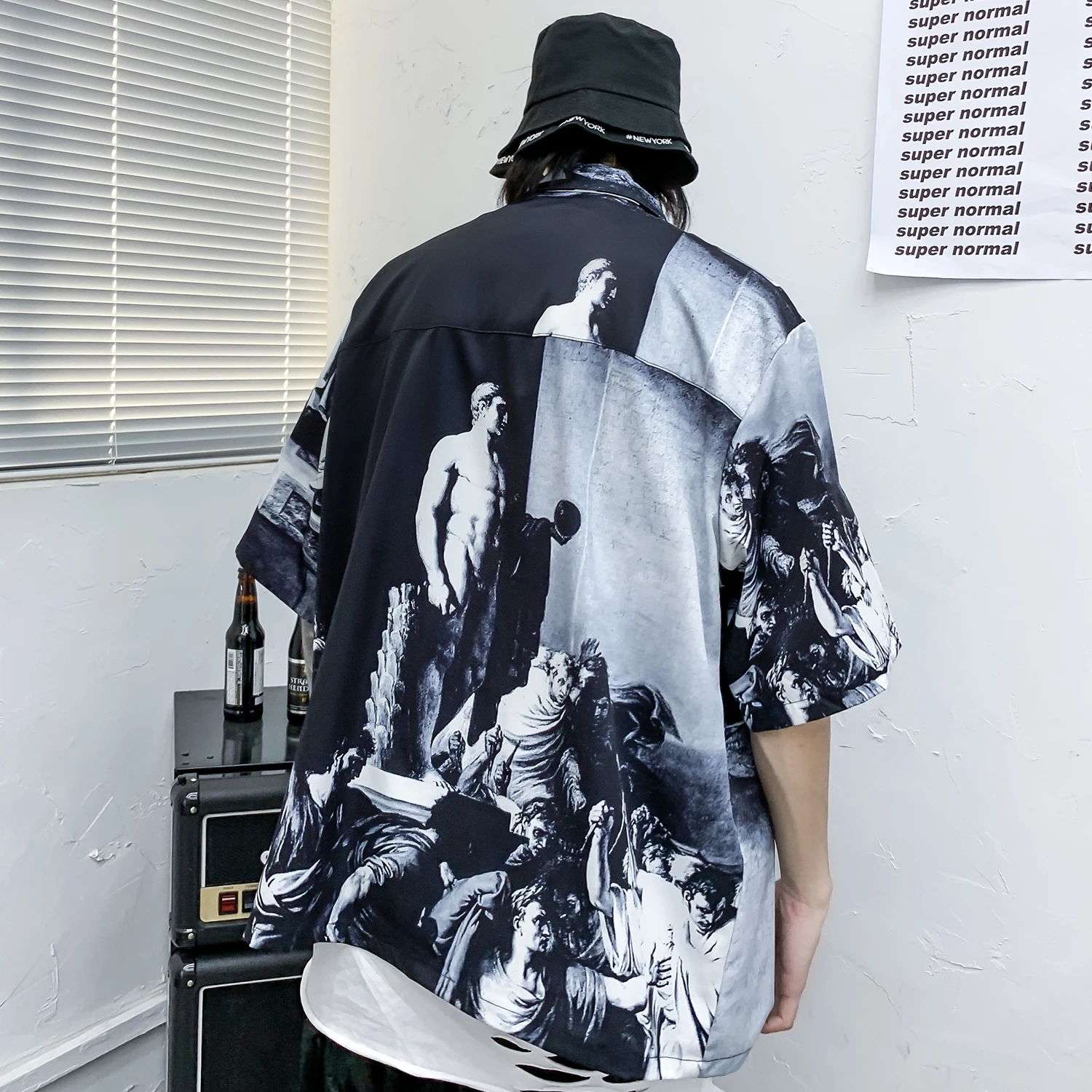 LACIBLE древняя живопись для мальчиков футболка с принтом мужчин Harajuku модные