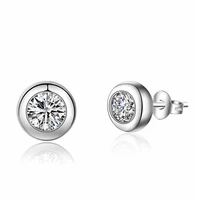 round diamond encrusted earrings korean version of fashion style stud earrings accessories for jewelry hoop earrings