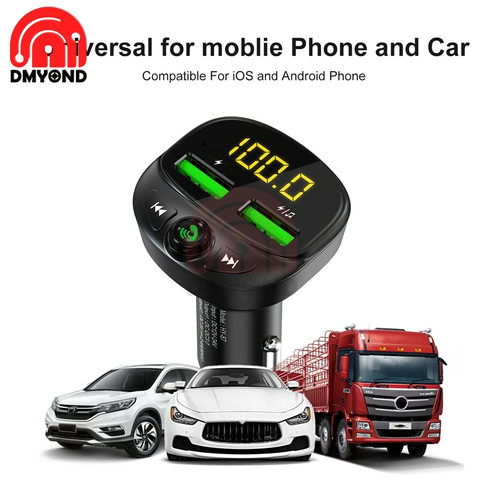 Автомобильное зарядное устройство 12 в Bluetooth беспроводной 5 0 FM передатчик MP3 плеер