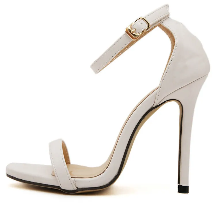 

Simple sandals women's 2020 one-character buckle sexy round head thin heel high heels