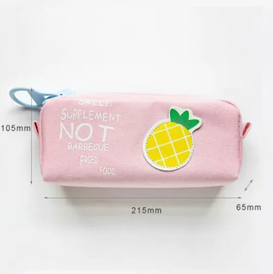 4 Fashion PU leather Pencil Case Korean Canvas Cute Kawaii Pen Bag Big capacity pencil Pouch School Stationery Gift - Цвет: 4