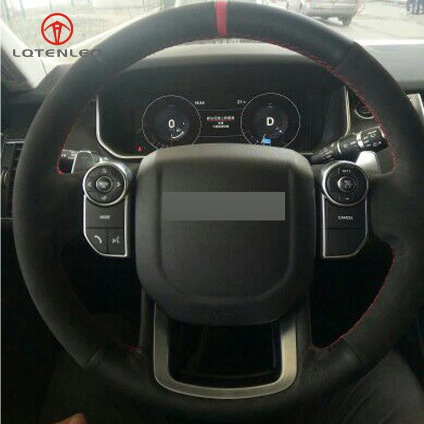 LQTENLEO черный чехол на руль из натуральной замши для Land Rover Range velar 2017-2019 Sport 2014-2019 |