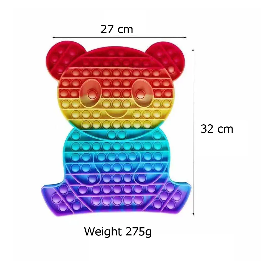 

Silicone Panda Rainbow Push Bubble Sensory Fidget Toys Anti-StressReliver Stress Autism Adults Children Decompression Toys Gift