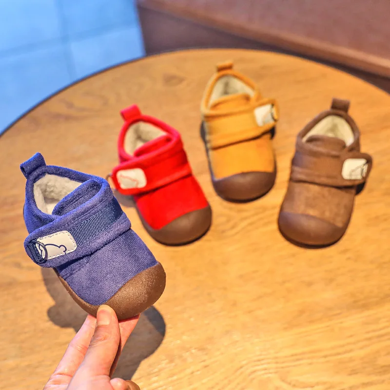Zapatos de invierno para beb&eacute;s, botas antideslizantes para primeros pasos, zapatos c&aacute;lidos de felpa para reci&eacute;n nacidos, zapatillas de suela suave-2