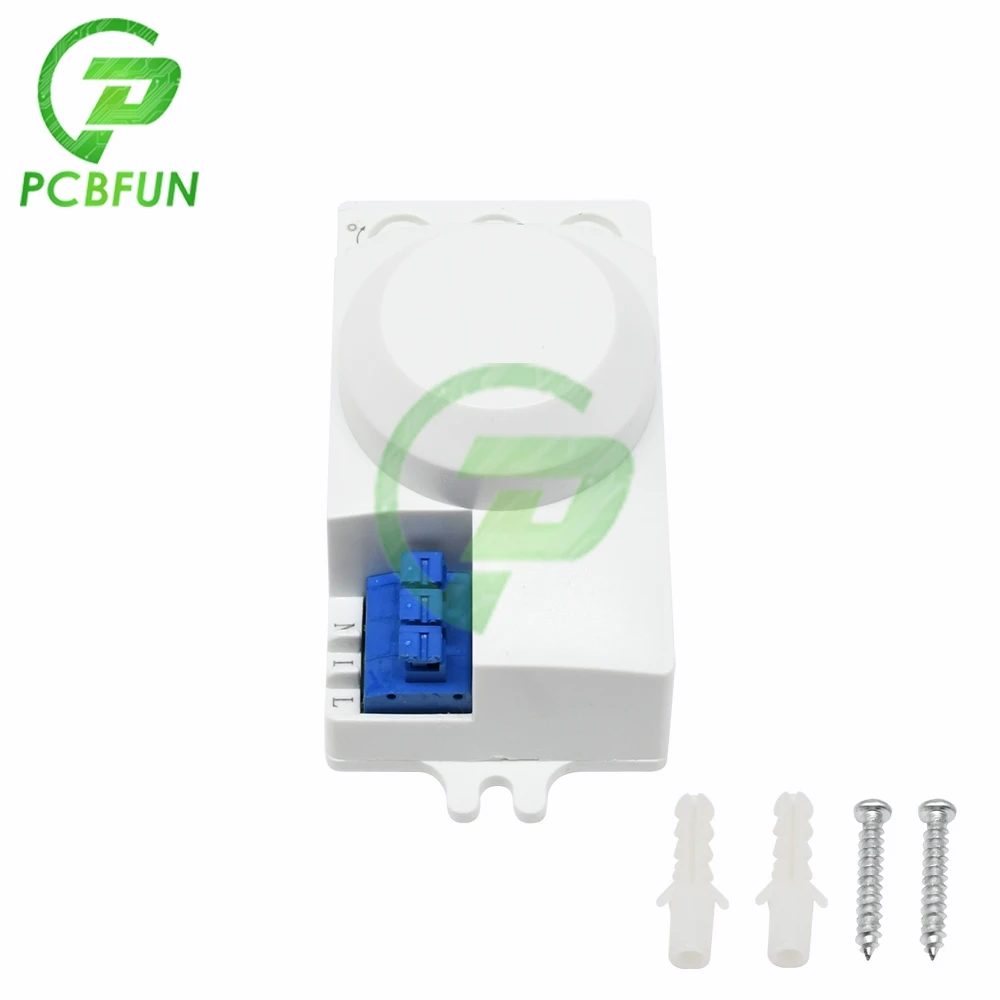 5.8GHz Microwave Radar Sensor Switch AC 220V 240V 5.8GHz CW Radar Microwave Movement Motion Detector Sensor Switch for Indoors