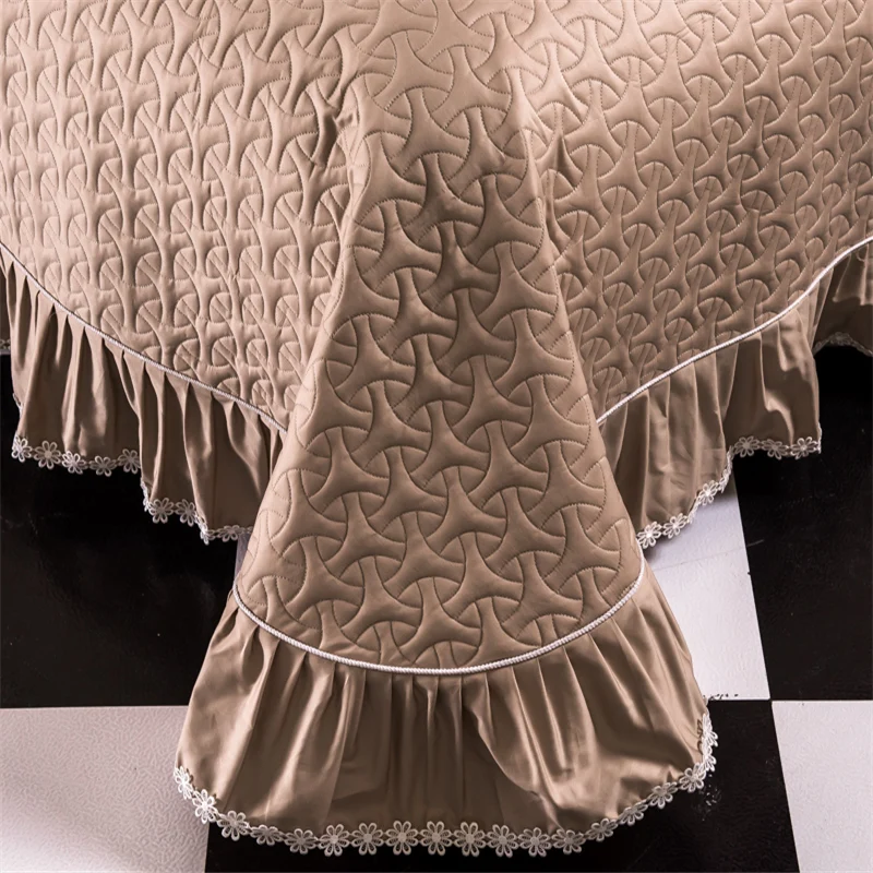 Новинка 2019 хлопковое стеганое кружевное покрывало наволочки 2/3 однотонное