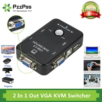 pzzpss usb kvm switch 2 port vga svga switch box usb 2 0 kvm mouse switcher keyboard 19201440 vga splitter box sharing switch