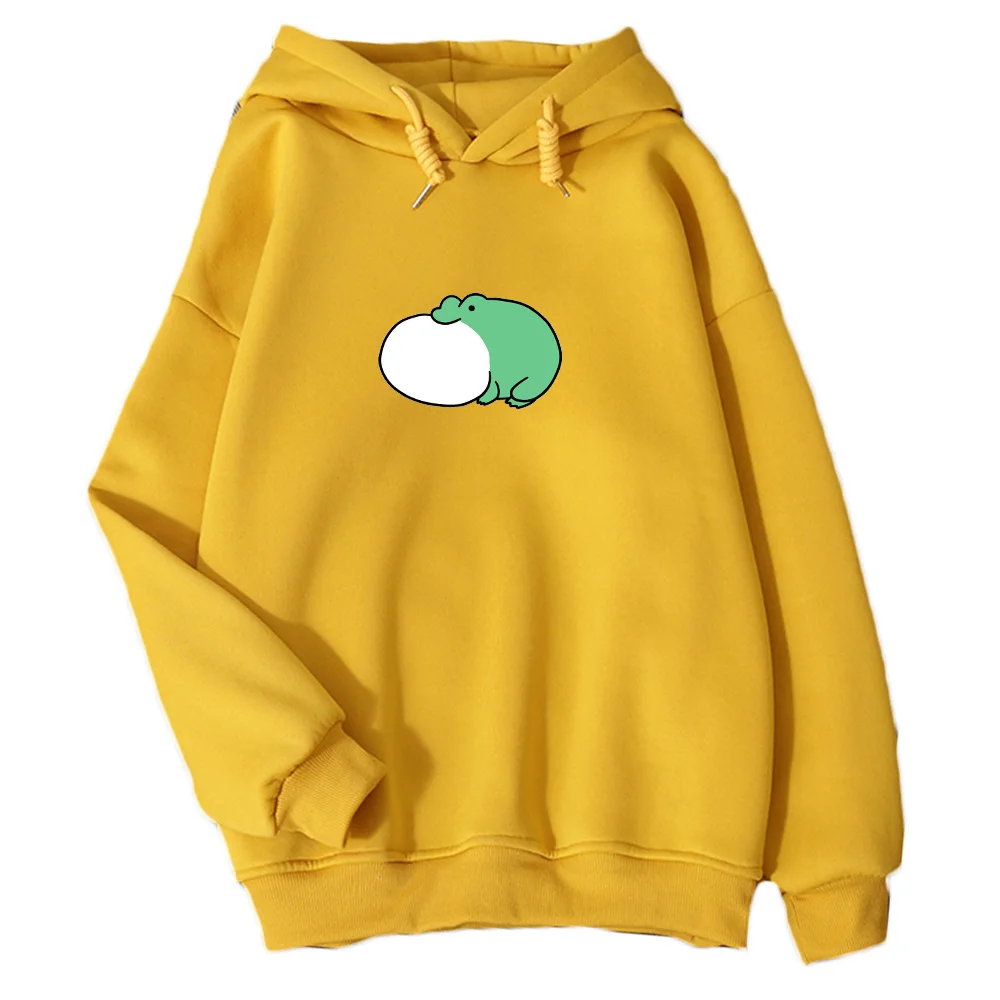 Oversized Hoodie Unisex Print Frog Hooded Sweetshirt Jacket for Girl 90s Clothes Vintage Men Winter Thick Warm New Women Hoodies