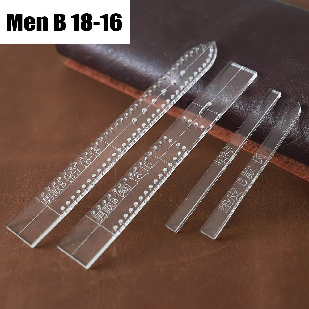 MEN-B18-16-1SET Прозрачный акриловый ремешок для часов, трафарет, шаблон, сделай сам, кожаный инструмент для рукоделия, товары для дома, принадлежности для наручных часов, форма для мужчин - Цвет: MEN-B18-16-1SET