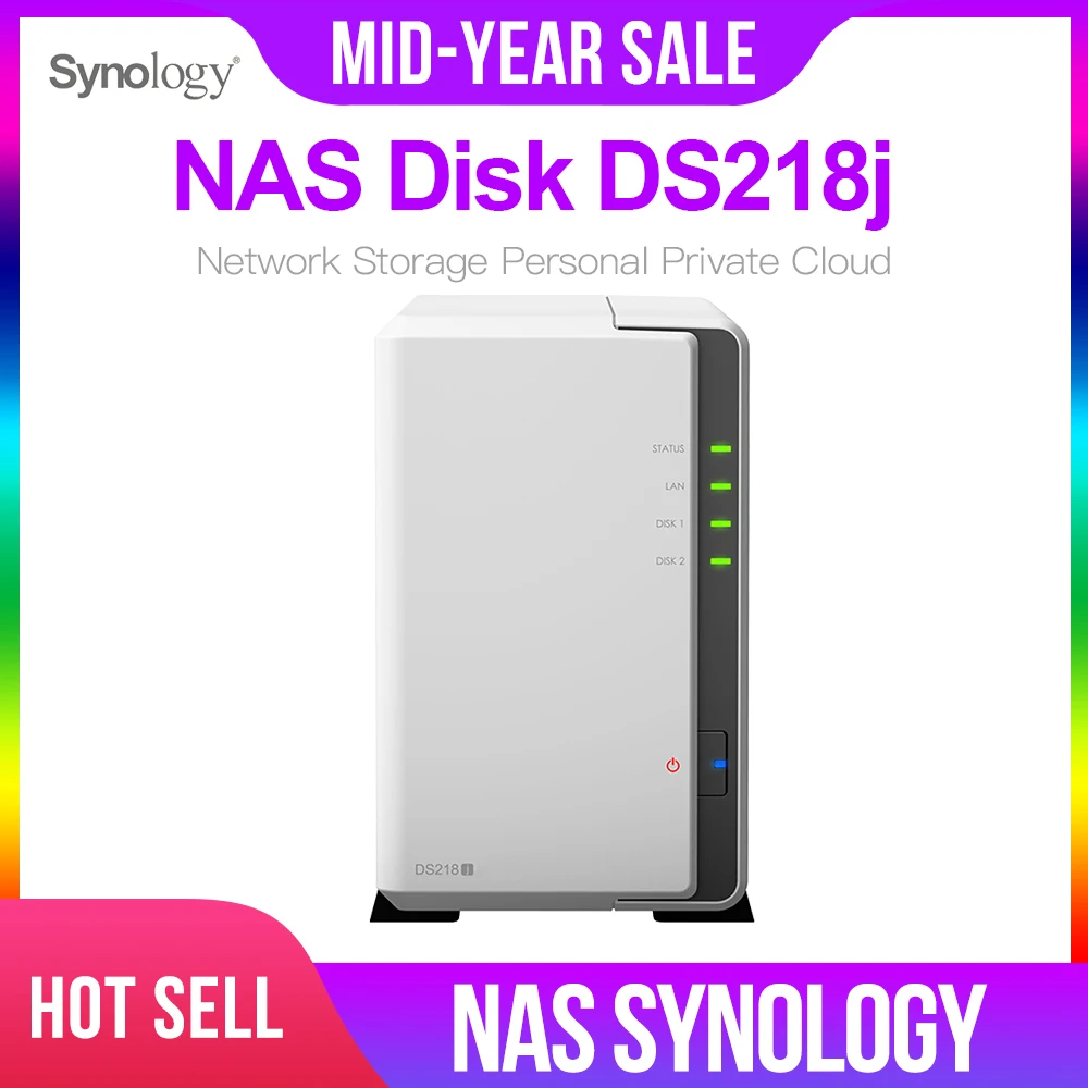 Synology оригинальная дисковая станция NAS DS218j 2 bay бездисковый сервер nfs Сетевое
