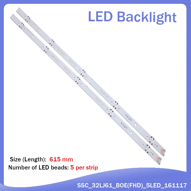 Новинка светодиодная лента для подсветки 2 шт./компл. 5LED 615 мм LG 32lj610V REf289
