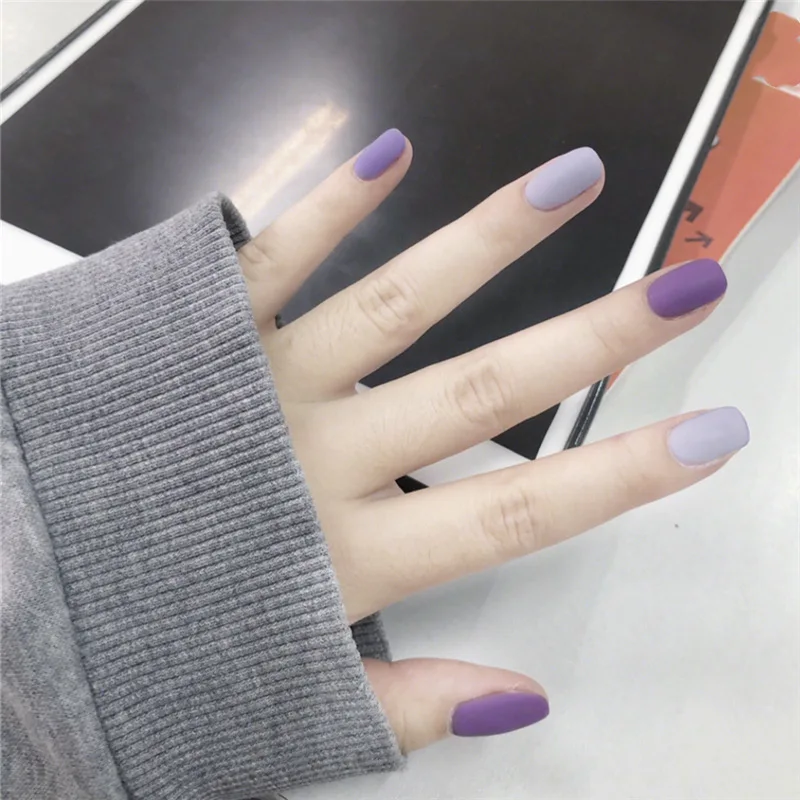 

24 шт./компл. средние квадратные нажимные ногти для ногтей искусственные накладные ногти полное покрытие Набор цветных акриловых накладных ...