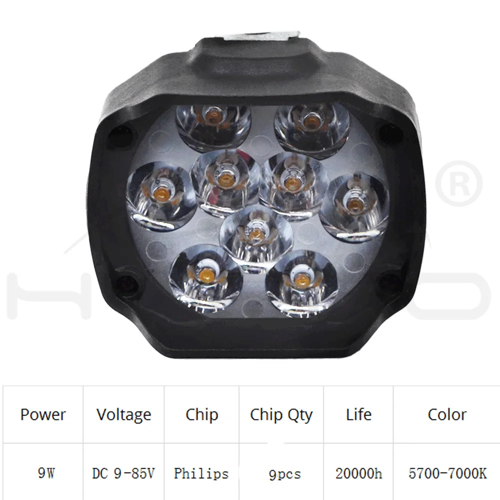 Фара рабочего света 6/9/12/18 светодиодов супер яркая фасветильник высокой мощности