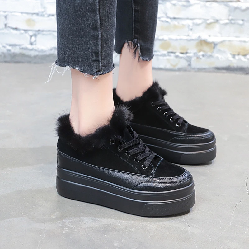 Женская обувь на платформе с толстой подошвой новинка 2019 нечеткие сапоги высоком