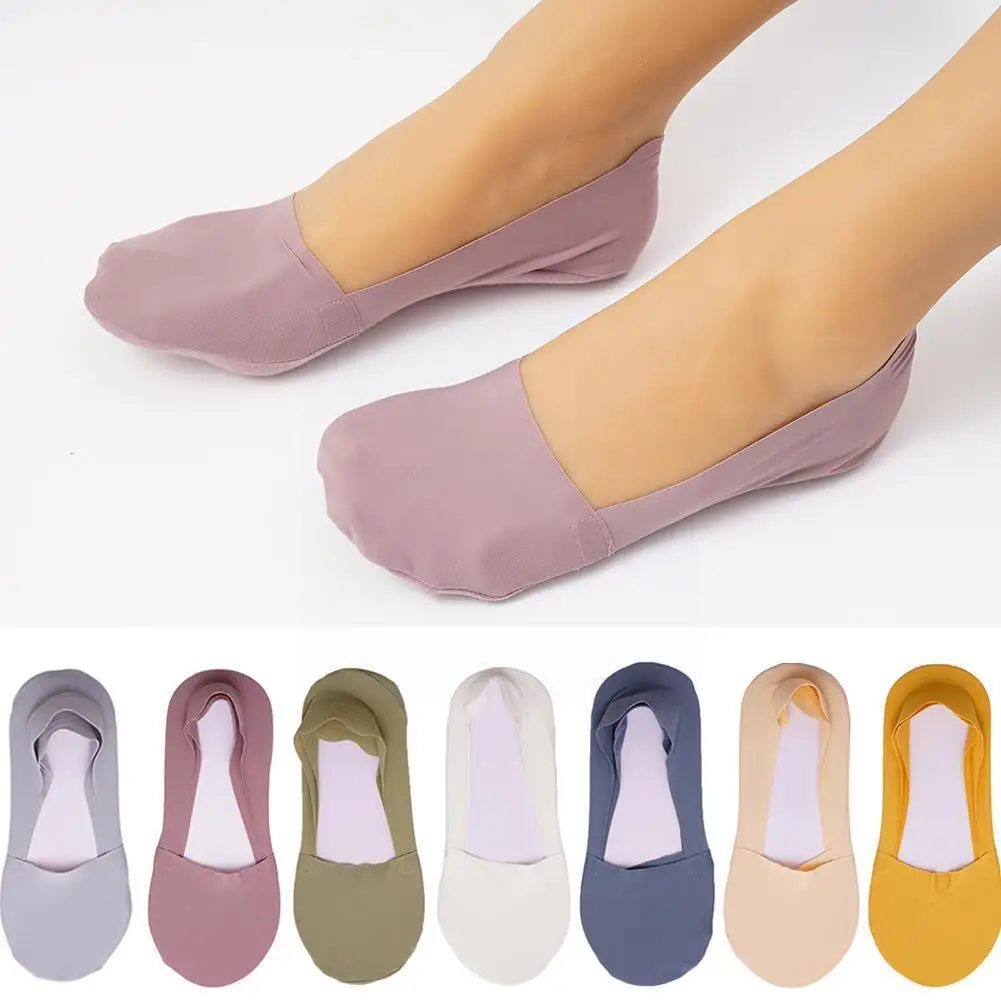 

Summer Ladies Invisible Boat Socks Non-slip Summer Thin Cotton Ankle Socks Socks Fashion Color J9E6