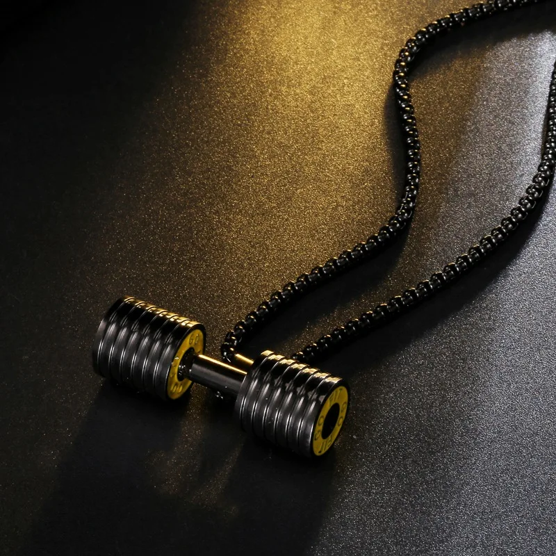 Подвеска в виде гантели Бодибилдинг Ожерелье Фитнес Crossfit ожерелье с гантелями