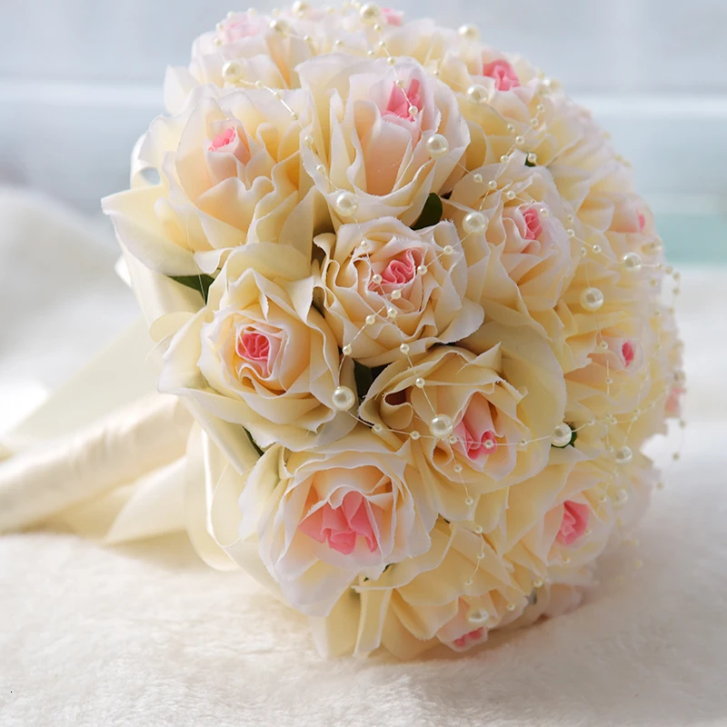 Горячие цвета шампанского розы свадебные букеты для свадьбы свадебный букет