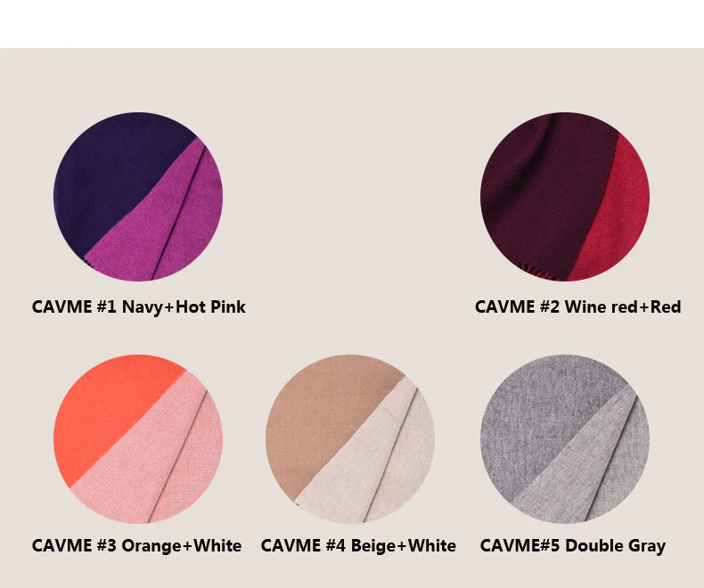 CAVME Double Color Woolen Long Scarf Winter Fashion Wool Scarves for Ladies Couples Patchwork Gift for CUSTOM LETTERS 70*20cm