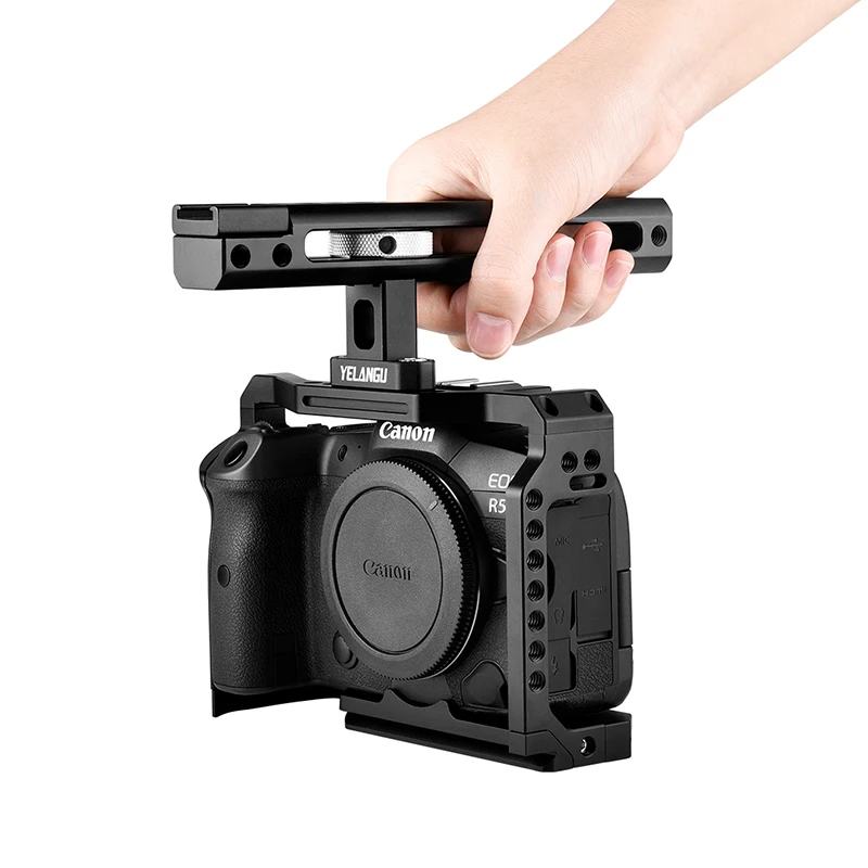 Мини-клетка для камеры DSLR Canon EOS R5 и R6 с верхней ручкой Риг 1/4 дюйма рельсовая