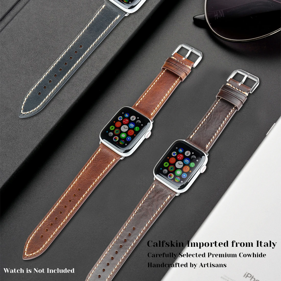

DEETLE Genuine Leather Watchband 38mm 40mm For iwatch 1 2 3 4 5 Soft Material Replace Wrist Strap 42mm 44mm for Apple Watch